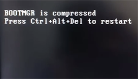 解決開機屏幕提示"BOOTMGR is compressed"的方法